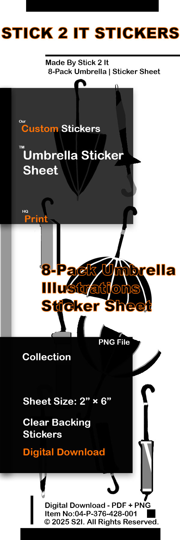 Umbrella Sticker Sheet Preview